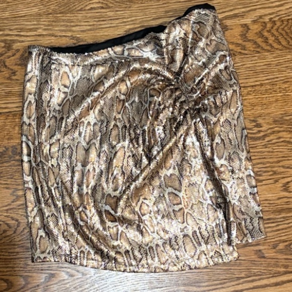 Zara sequin Snake Print Mini Skirt